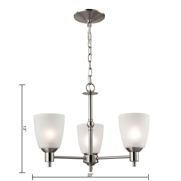 Jackson 20'' Wide 3-Light Chandelier - Brushed Nickel