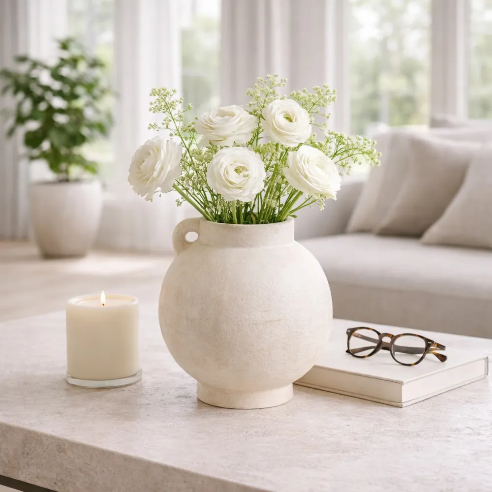 CORBINFORD WHITE VASE 12 (IN)