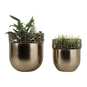LEONAWELL SET OF 2 GOLD PLANTER 13 (IN) 3