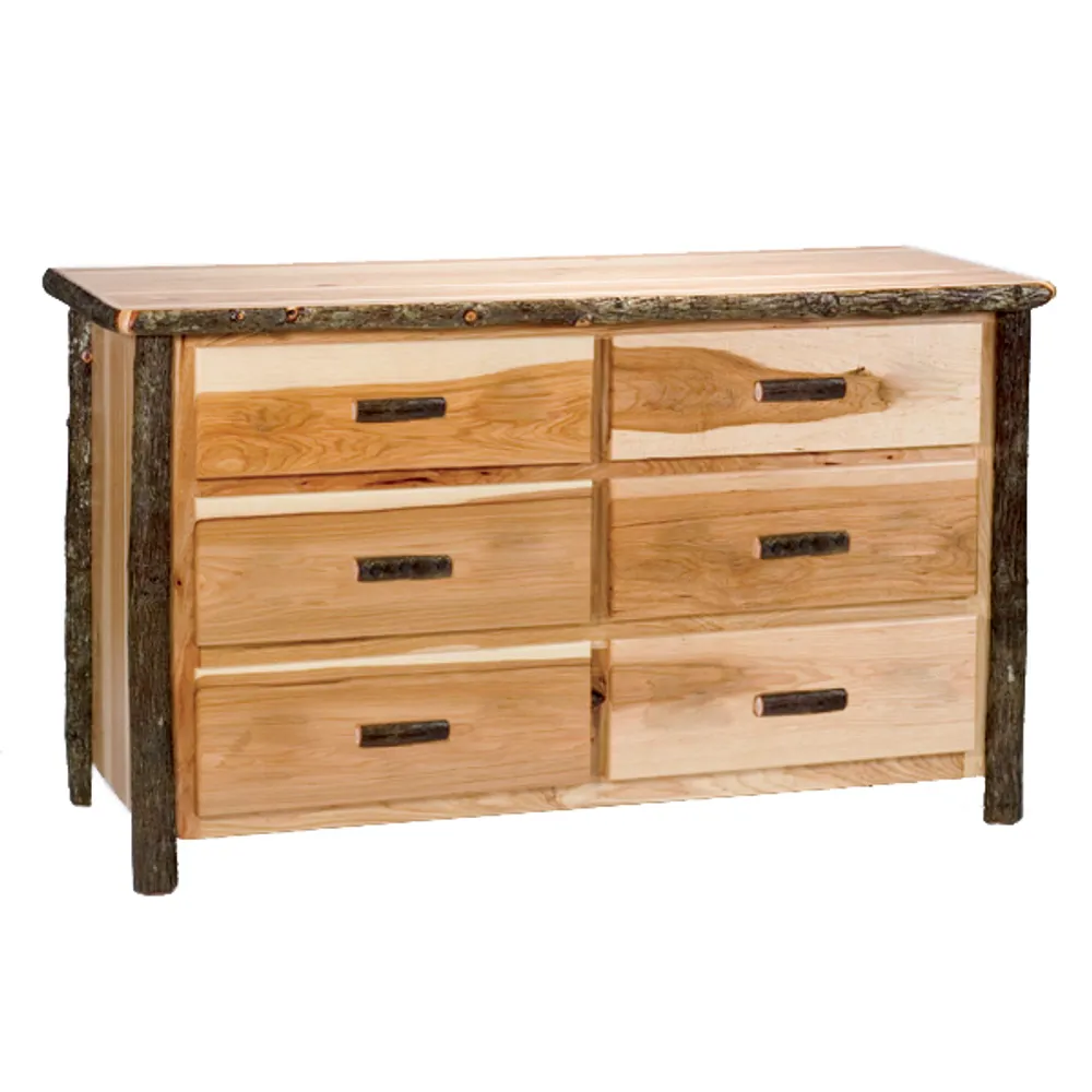 Hickory Log Six Drawer Dresser - Slate - Standard Line
