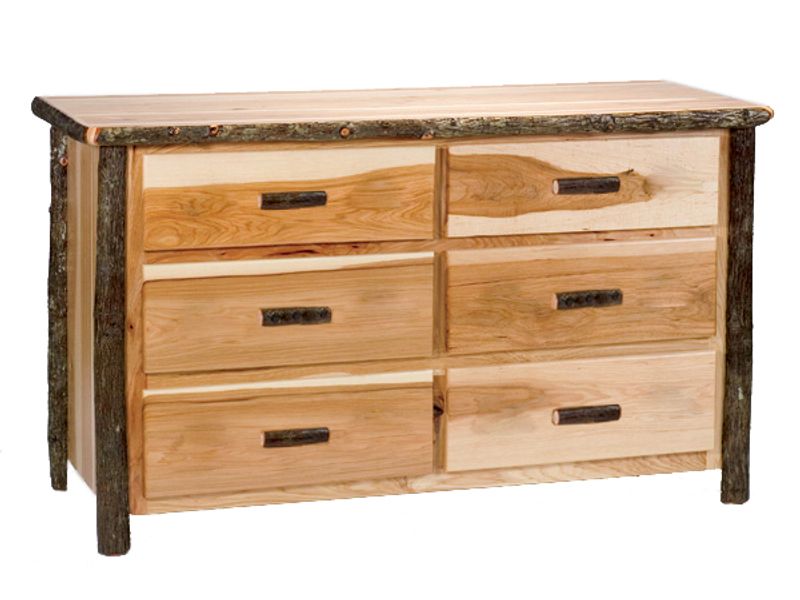Hickory Log Six Drawer Dresser - Cinnamon - Premium Line 2