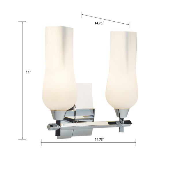 Fleur 14.75'' Wide 2-Light Vanity Light - Chrome