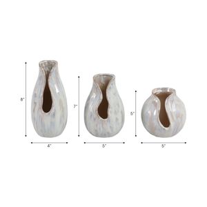STORMVIEW SET OF 3 IVORY VASES 8 (IN) 8