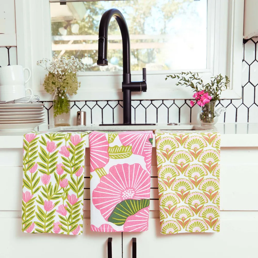 Poppy Papaver Cotton Kitchen Towels (Set of 3)