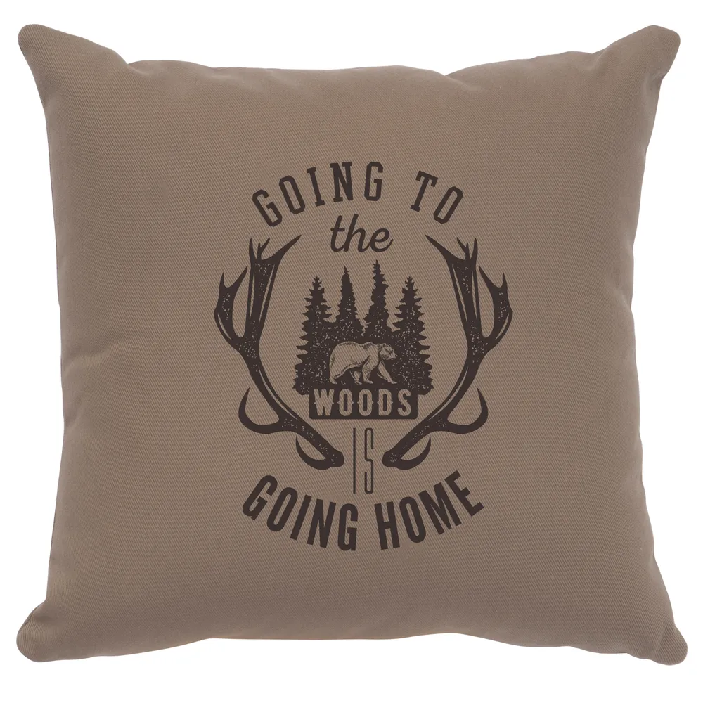 Image Pillow - Going to the Woods - Cotton Taupe