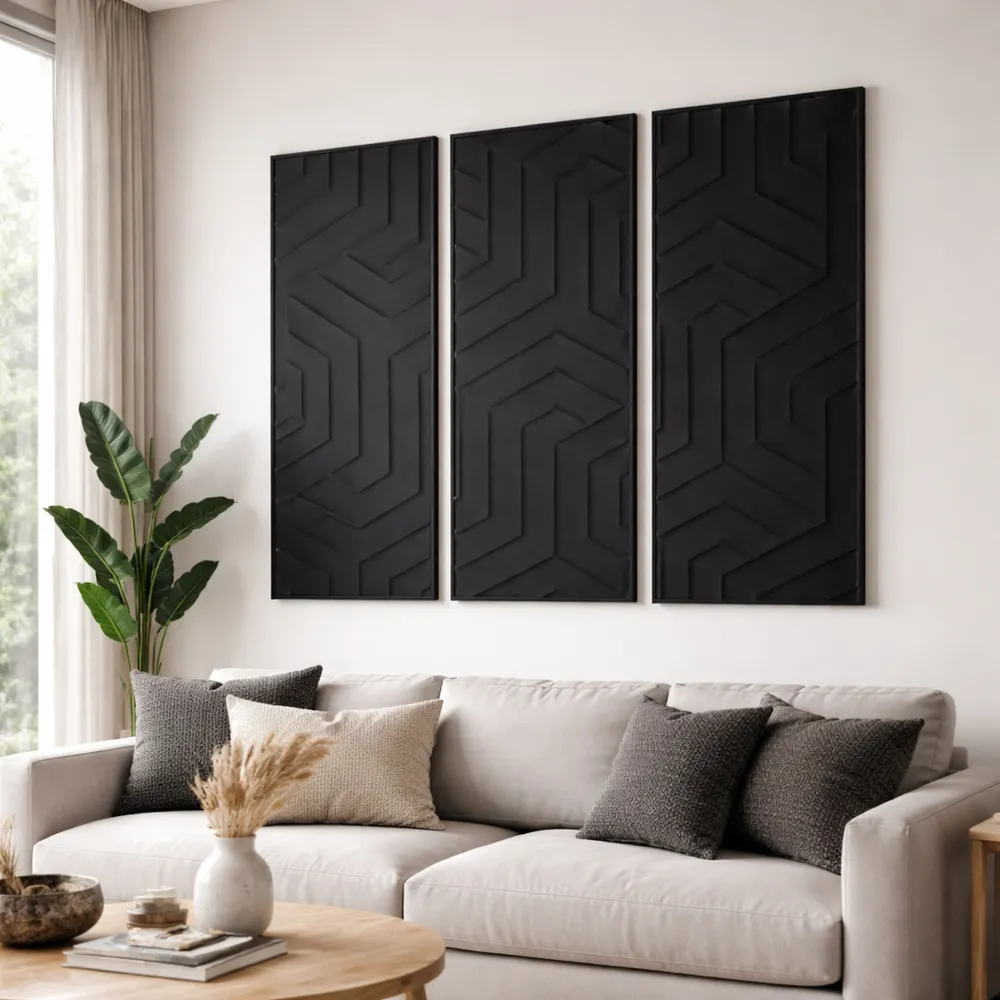 CASPERMOOR SET OF 3 BLACK ART 59 (IN)