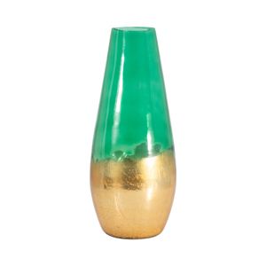 REEDMORE GREEN GLASS VASE 19 (IN) 4