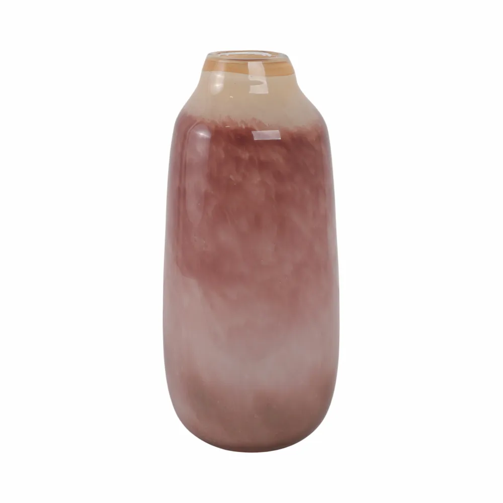 CLYDE PINK GLASS VASE 15 (IN)