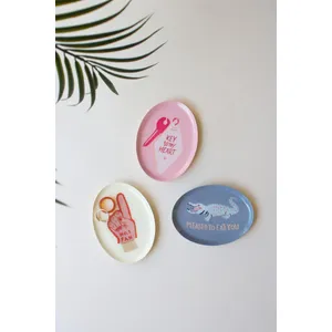 Set of 3 Printed Decal Trinket Trays with Sayings 1