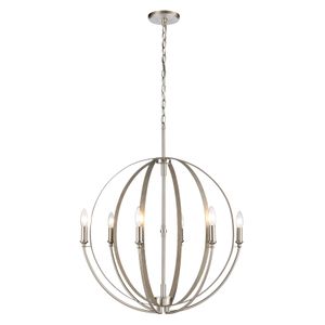 Rotunde 26'' Wide 6-Light Chandelier - Beechwood 1