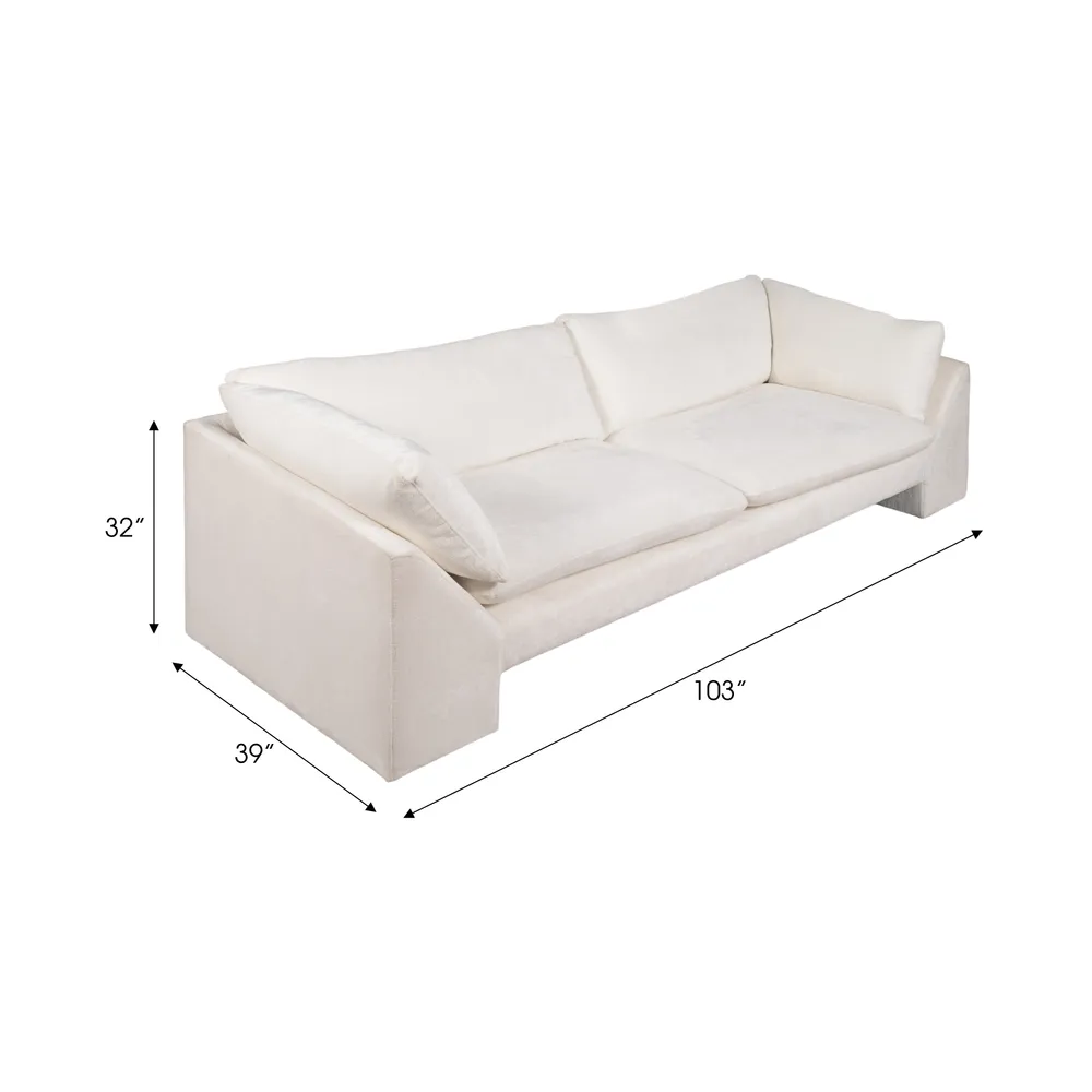 HATTONLAKE WHITE SOFA 32 (IN)