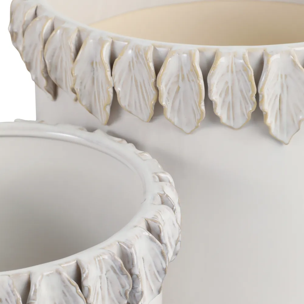 GARLANDWELL SET OF 2 WHITE PLANTER 9 (IN)
