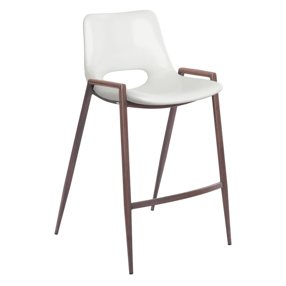 Desi Counter Stool White & Walnut