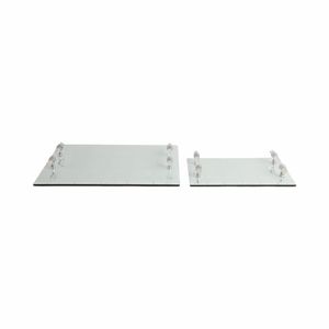 LARKLAND SET OF 2 SILVER TRAY 2 (IN) 1