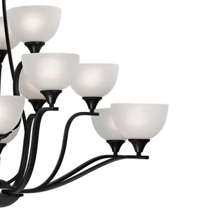 Bristol Lane 45'' Wide 15-Light Chandelier - Oil Rubbed Bronze with White Glass 4