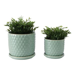 WINTONLAND SET OF 2 GREEN PLANTER 9 (IN) 3