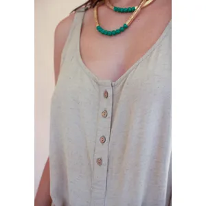 Adjustable-Strap Short Jumper with Front Pockets / Oatmeal 2