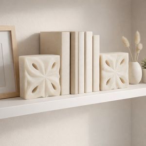 ROSEGATE SET OF 2 WHITE BOOKENDS 6 (IN) 10