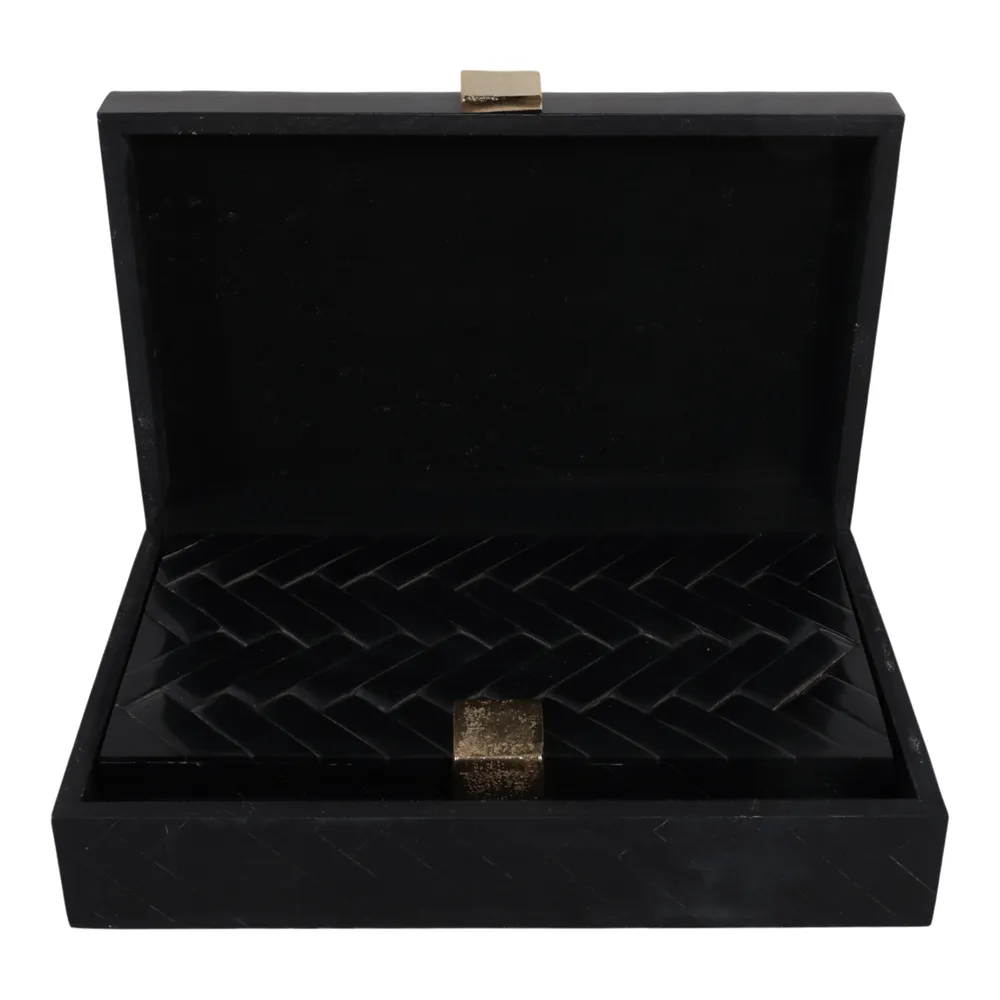 HAZENHOLM SET OF 2 BLACK BOXES 4 (IN)