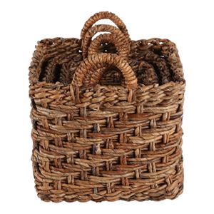 ROMANLAKE SET OF 3 BROWN BASKETS 17 (IN) 7