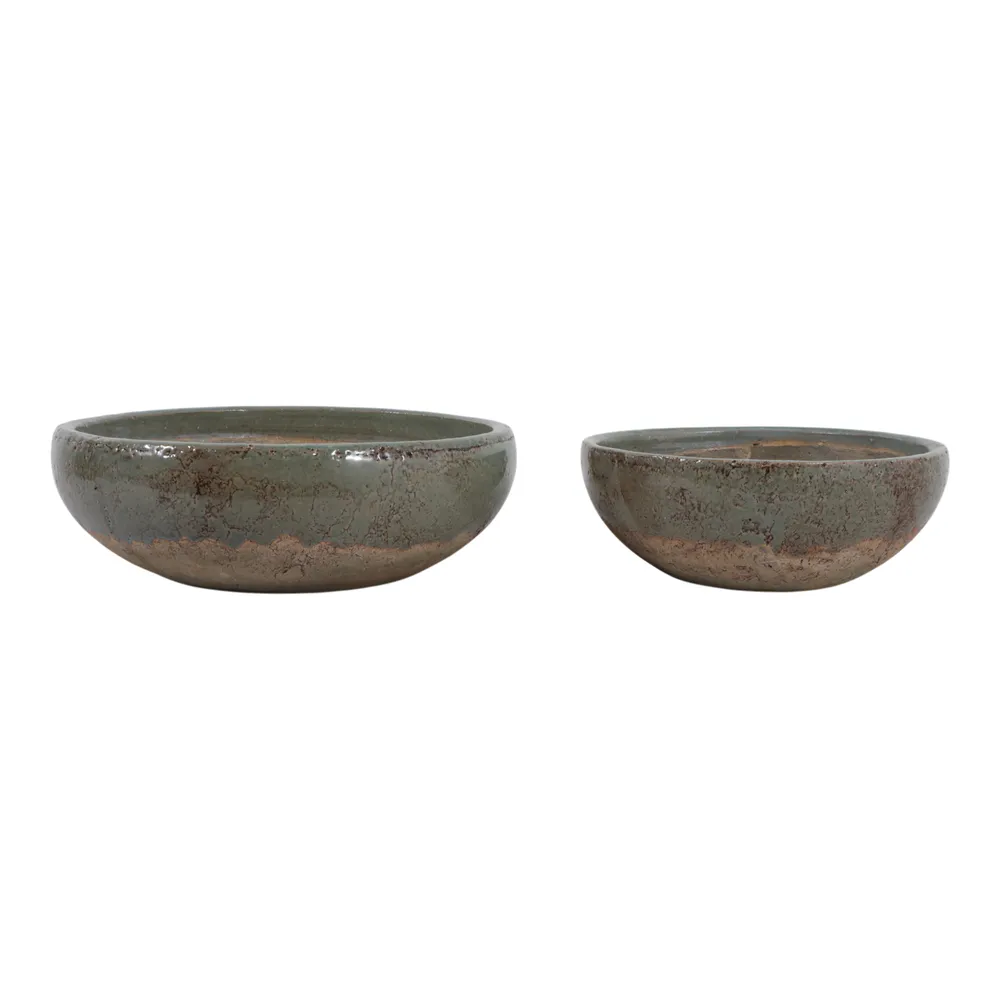 DANFORTHMILL SET OF 2 GREEN BOWLS 6 (IN)