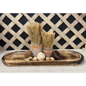 Dark Wood Oval Tray 24x8x1in 3