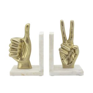 FINCHHAM SET OF 2 GOLD BOOKENDS 8 (IN) 4