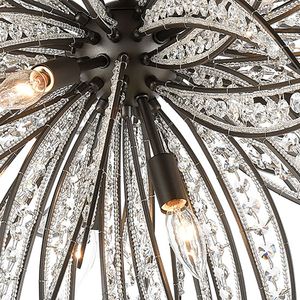 Naples 35'' Wide 8-Light Semi Flush Mount - Dark Graphite 5