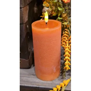 Orange Melted Realistic Flame 3x6in LED Candle 2