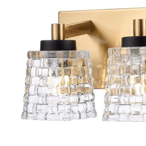 Candace 15.75'' Wide 3-Light Vanity Light - Satin Brass with Matte Black 3