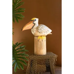 Carved Wood Pelican On A Piling 1