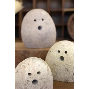 Set of 3 Tabletop River Rock Ghosts 3