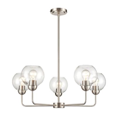 Astoria 28″ Wide 5-Light Chandelier - Brushed Nickel