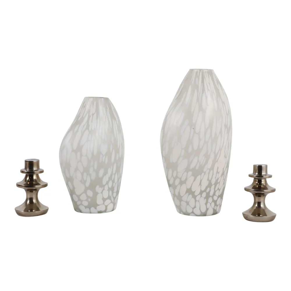 SLATETON SET OF 2 WHITE JARS 13 (IN)