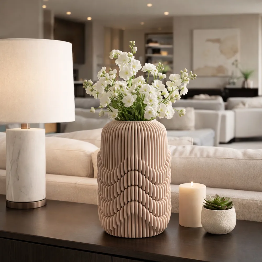 ARLENPORT TAN VASE 12 (IN)