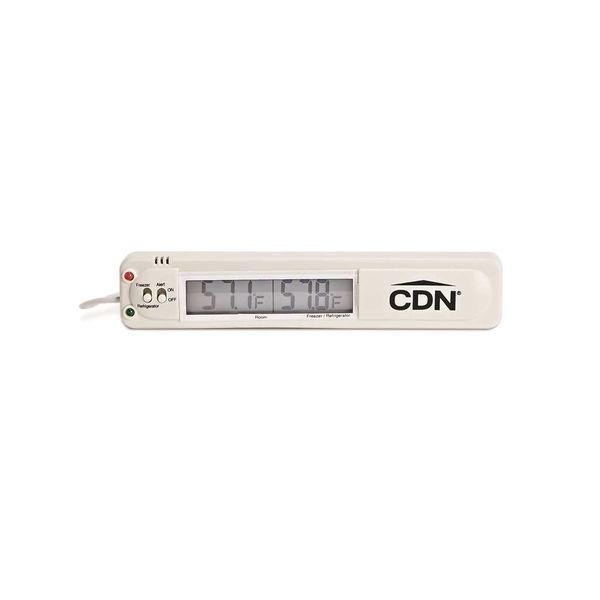 CDN Thermometer, Digital Audio/Visual Fridge/Freezer Alarm w/Alert White