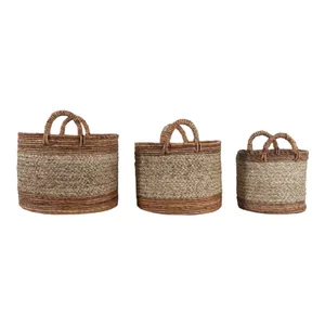 SEFPARK SET OF 3 BROWN BASKETS 17 (IN) 3
