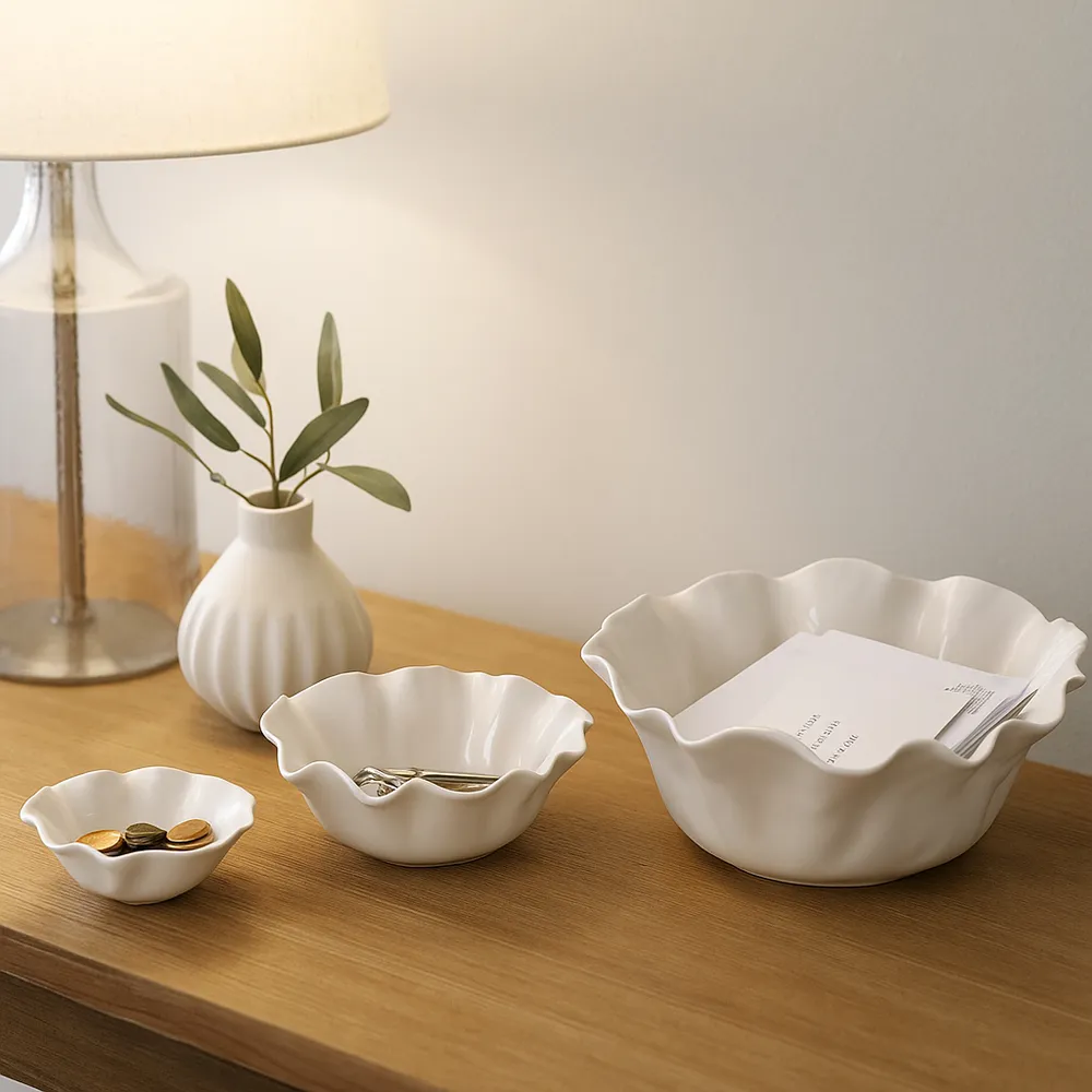 ALECMORE SET OF 3 IVORY BOWLS 6 (IN)