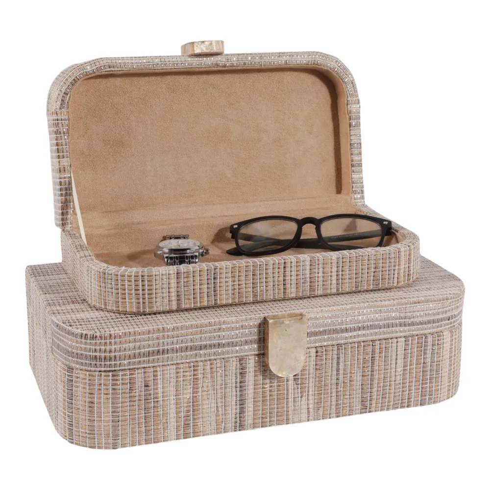 DARRENWICK SET OF 2 BROWN BOXES 4 (IN)