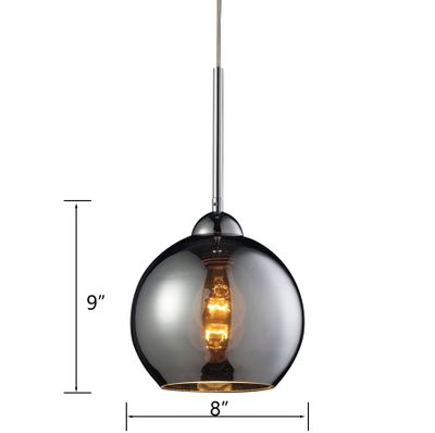 Cassandra 8″ Wide 1-Light Mini Pendant - Polished Chrome