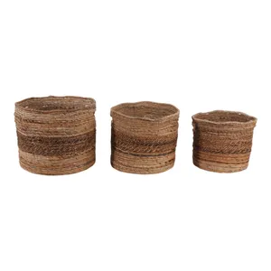 KIPWELL SET OF 3 BROWN BASKETS 13 (IN) 4