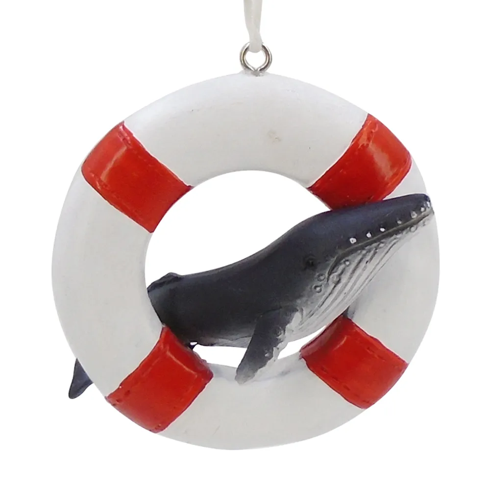 3" HUMPBACK WHALE LIFE RING CHRISTMAS OR
