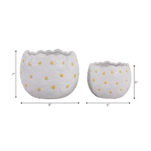 BRONSONRUN SET OF 2 WHITE PLANTER 7 (IN) 9