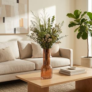 HOLLISBEACH BROWN GLASS VASE 16 (IN) 7