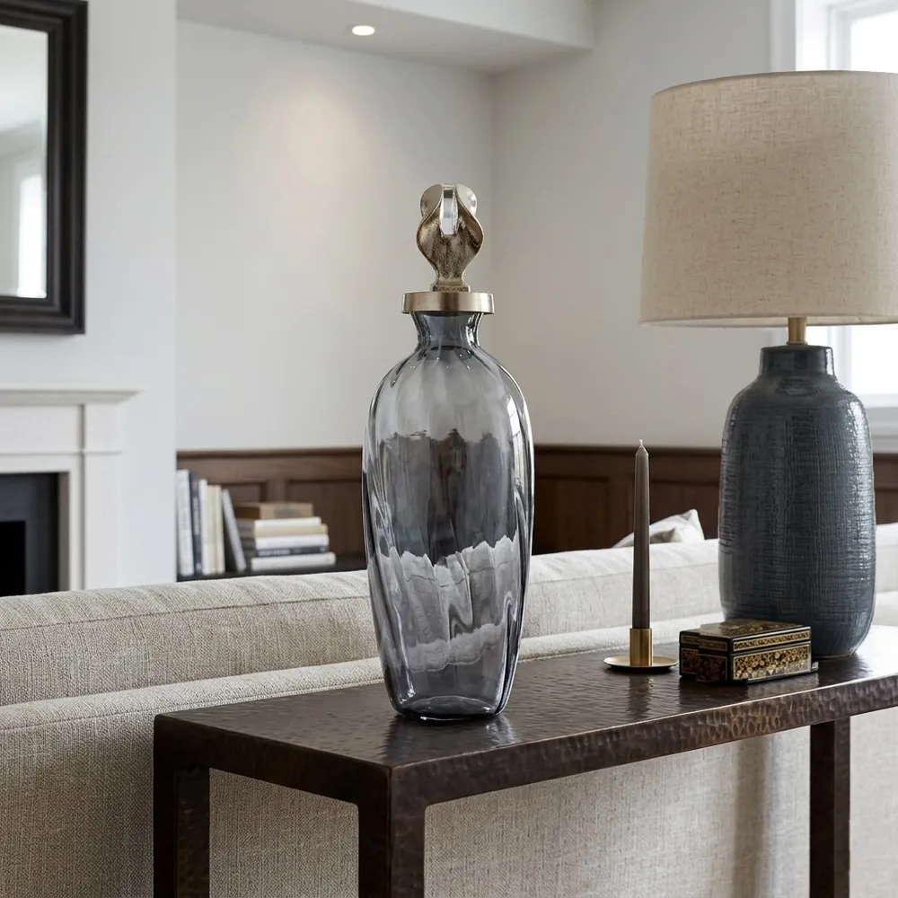 FORDHAMDALE GRAY GLASS VASE 16 (IN)