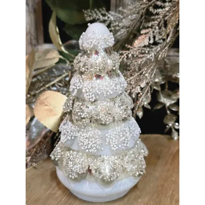 Short Simmering Beaded Tree 3x5.5in
