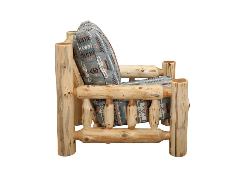 Cedar Log Lounge Chair - Natural - Standard Fabric - Seat:  Fabric TBD;   Backrest:  Fabric TBD 6