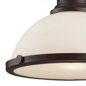 Chadwick 13'' Wide 1-Light Pendant - Oiled Bronze with White 2