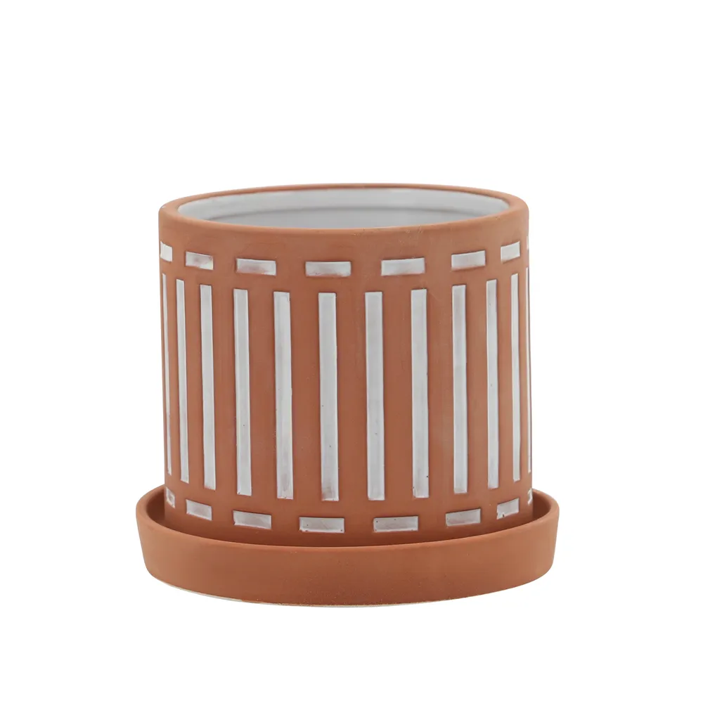 SHAYPORT SET OF 2 ORANGE PLANTER 8 (IN)