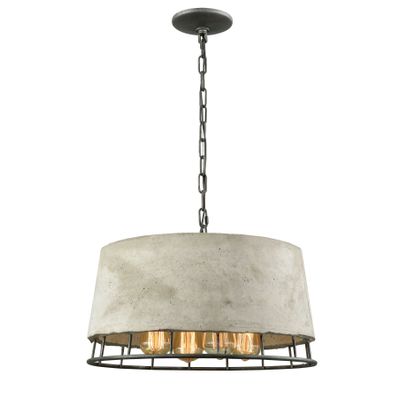 Brocca 18″ Wide 4-Light Chandelier - Silverdust Iron